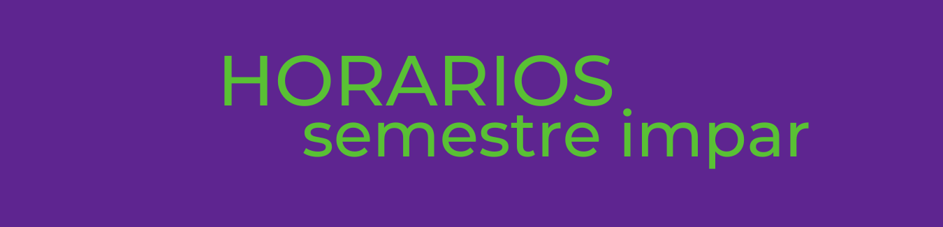 Horarios semestre impar